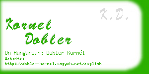 kornel dobler business card